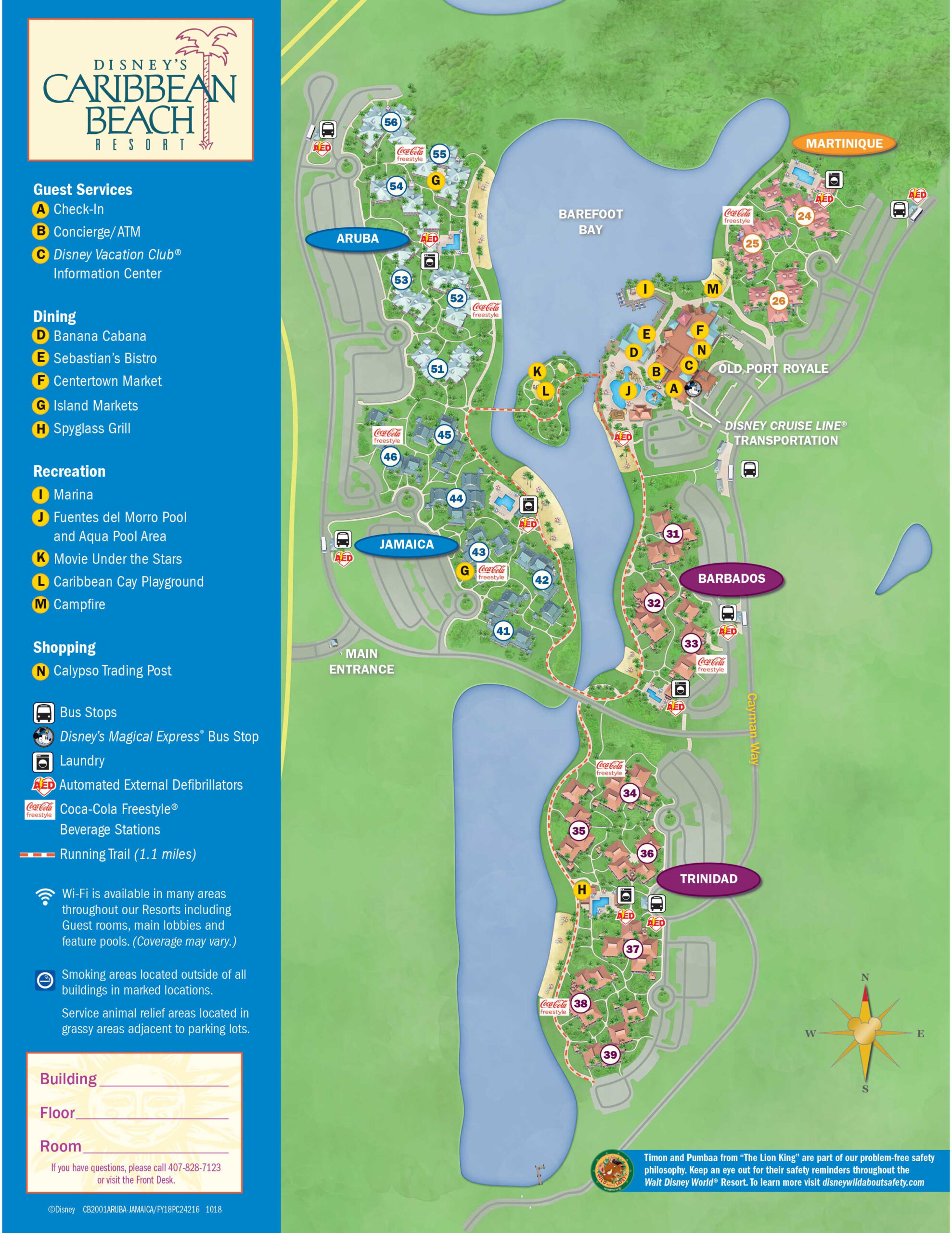 PHOTOS New Guide Map For Disney s Caribbean Beach Resort