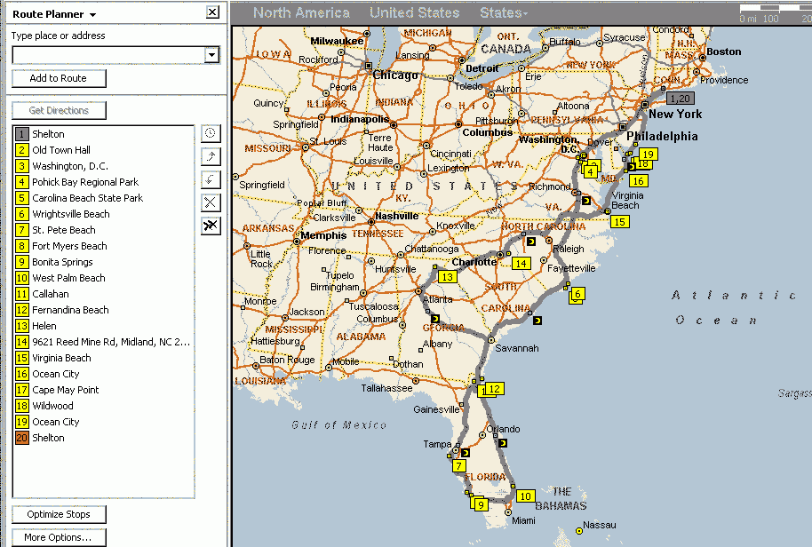 Picture Foto Car Templates Fotos East Coast Map