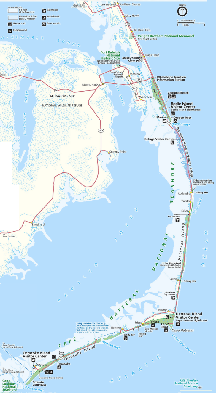 Map Of Outer Banks North Carolina Beaches