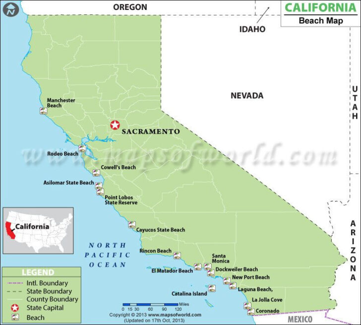 California Beach Map