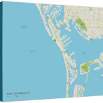 Political Map Of Saint Pete Beach FL Stretched Canvas Print Wall Art