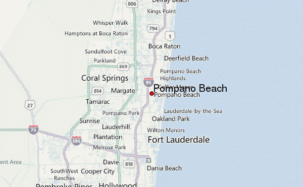 Map Of Pompano Beach Fl Beach Map 5186