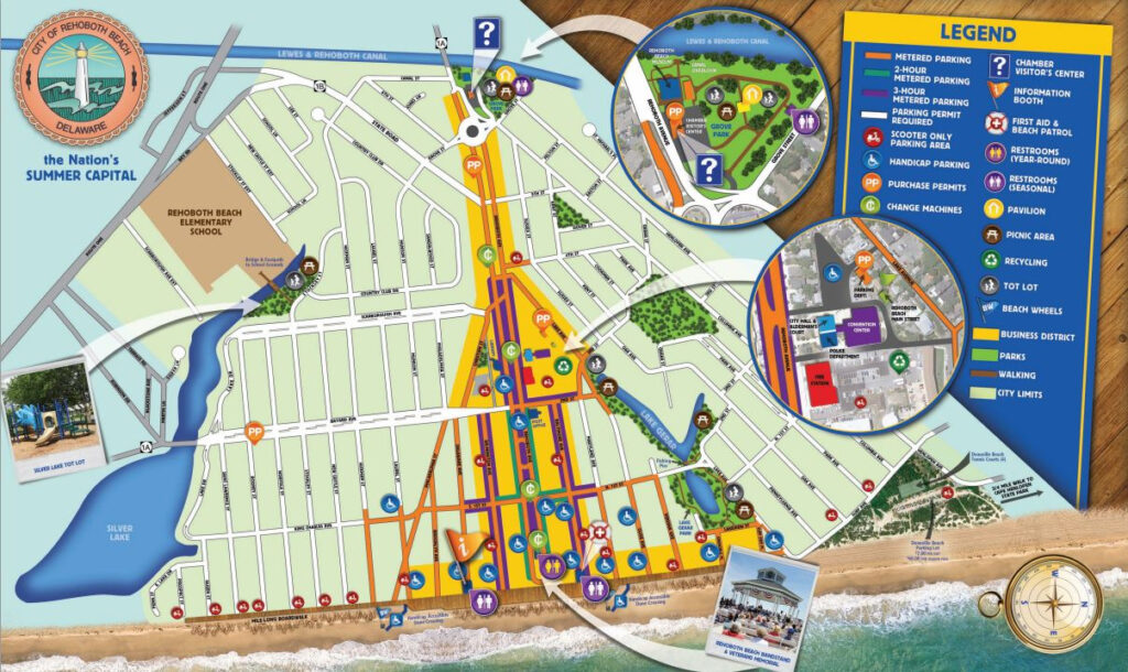 Rehoboth Beach Local Area Information Beach Map