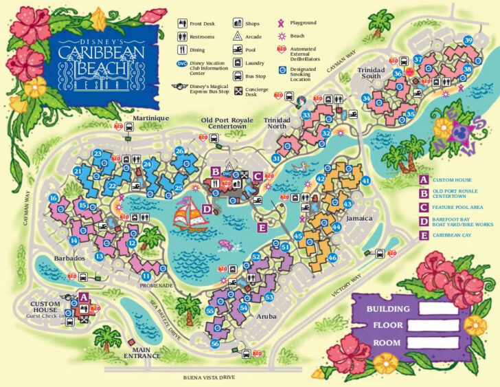 Disney Carribean Beach Resort Map