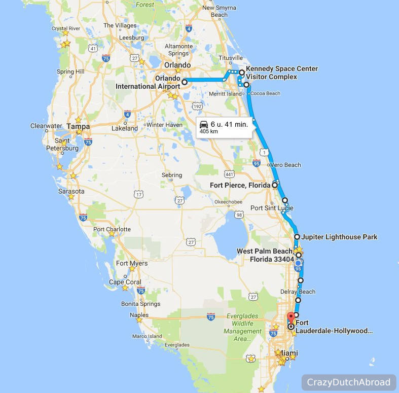 Road Map Florida East Coast Road Map