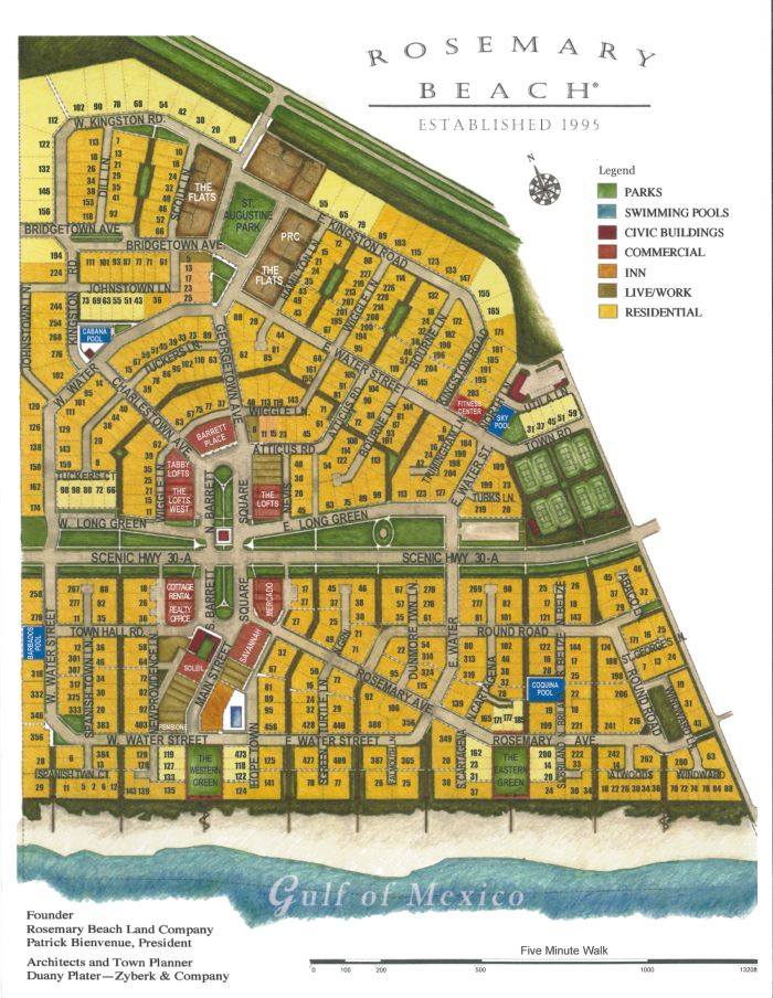 Rosemary Beach Map Rosemary Beach City Layout Landscape 