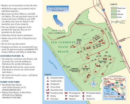 San Clemente State Beach Campground Map Maping Resources
