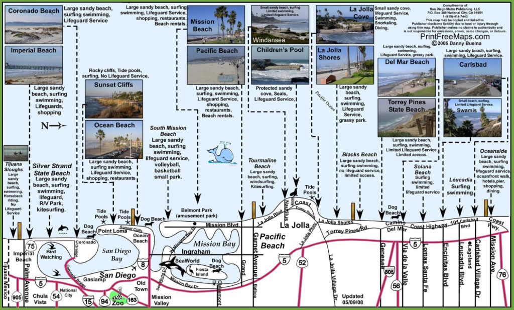 San Diego Beach Map Overview