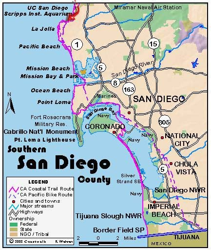 San Diego Beach Map San Diego Mappery