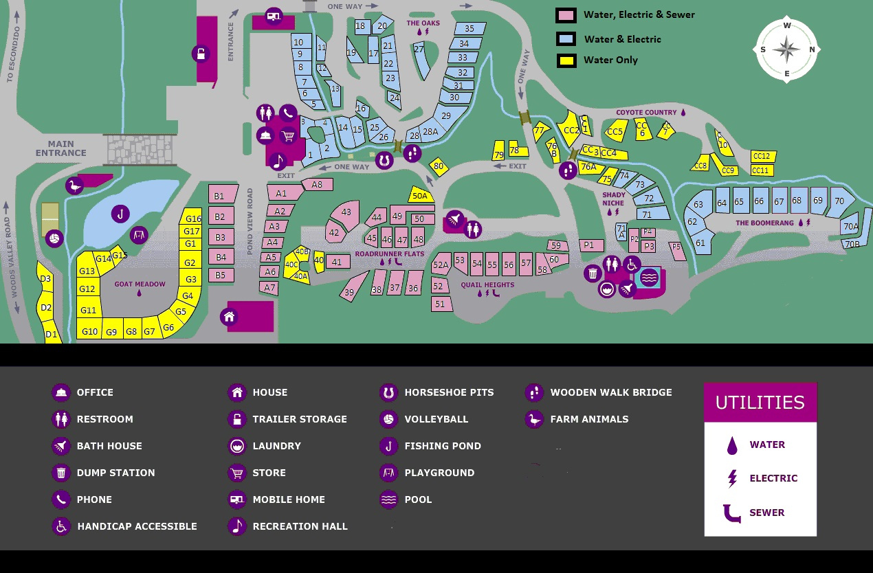 South Carlsbad State Beach Campground Site Map