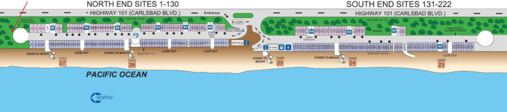 South Carlsbad State Beach Campground Map