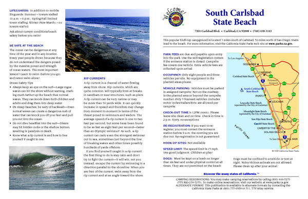 South Carlsbad State Beach Map Maping Resources