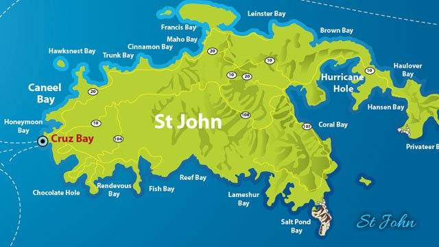 St john map beaches On Island Times US Virgin Islands On Island 