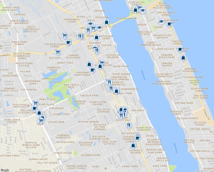 Street Map Of Ormond Beach Florida Printable Maps Beach Map