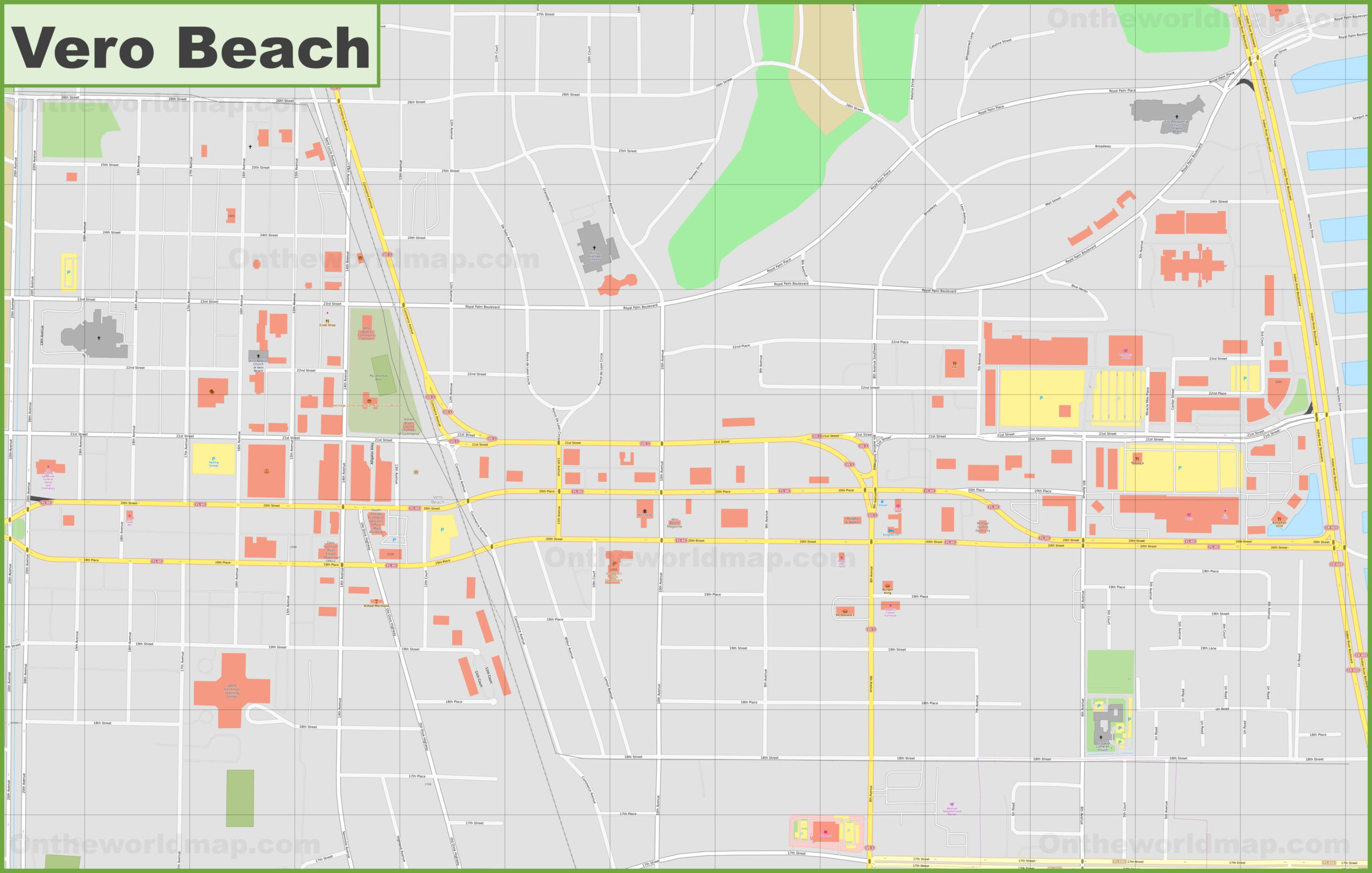 Vero Beach Downtown Map