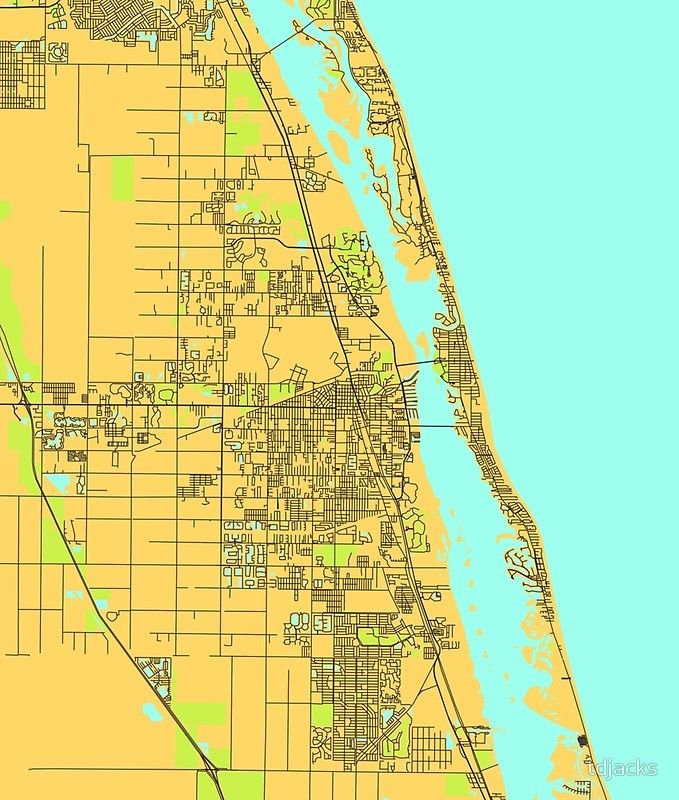 Vero Beach Florida Color Map Poster By Tdjacks Vero Beach Florida 