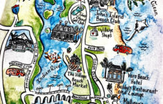 Vero Beach Florida Map Kitchen Tea Towels Etsy