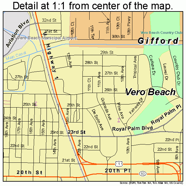 Vero Beach Florida Street Map 1274150