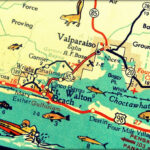 Vintage Map Art Of Destin Florida 8X10 Retro Map Ft Walton Beach