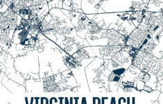 Virginia Beach Printable Map Art Virginia Beach Wall Art Etsy