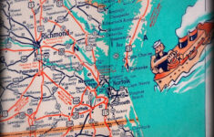 Virginia Beach Retro Map Print Vintage Turquoise Photo Art Etsy