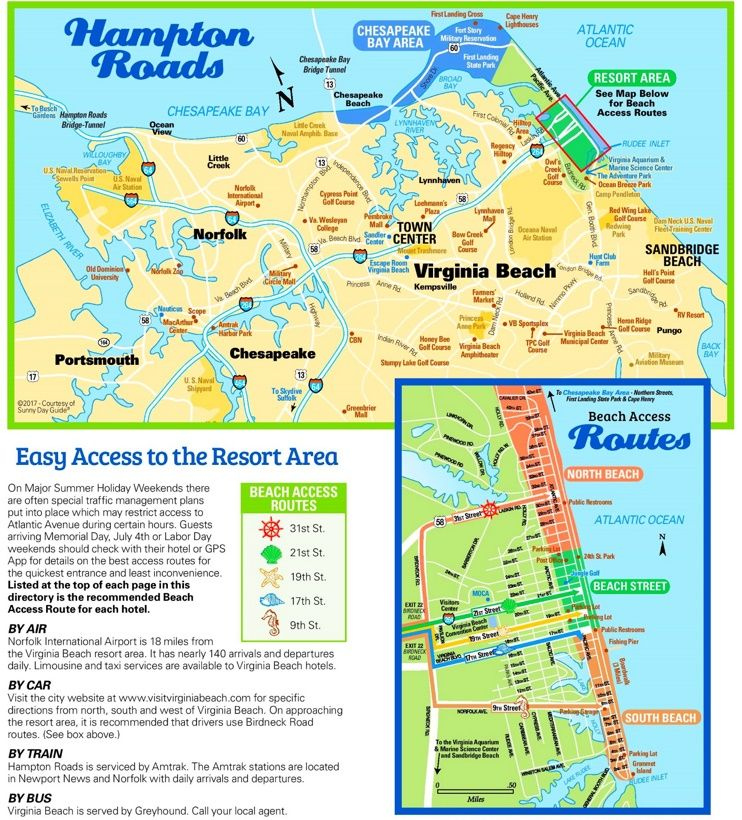 Virginia Beach Tourist Map Virginia Beach Chesapeake Beach 