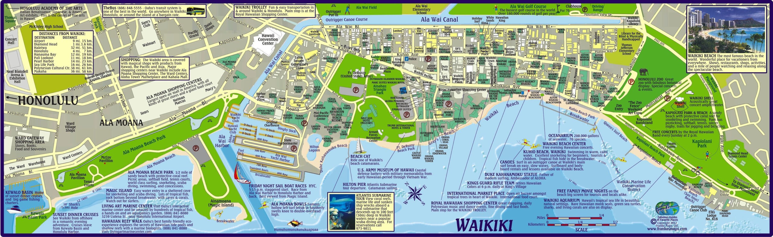 Waikiki Beach Map Waikiki Waikiki Beach