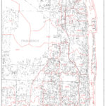 West Palm Beach Florida Zip Code Wall Map Red Line Style By MarketMAPS