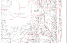 West Palm Beach Florida Zip Code Wall Map Red Line Style By MarketMAPS