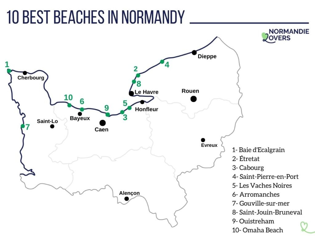 10 Tourism Maps Of Normandy (Beaches, Villages) within Beaches Of Normandy France Map