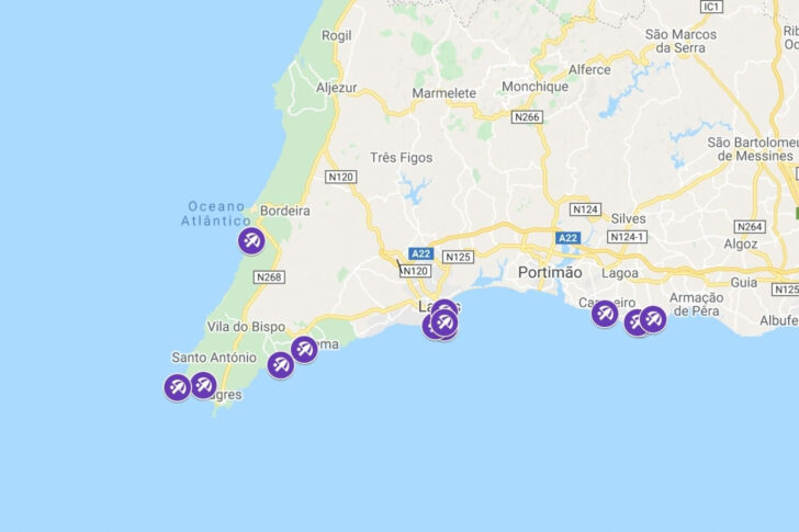 Map of Best Beaches in Portugal