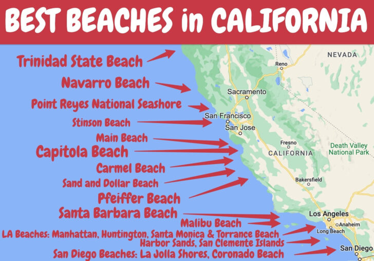 Beaches in Southern California Map