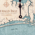 16" Emerald Isle Nautical Map Clock   Sea And Soul Charts With Emerald Isle Beach Nc Map