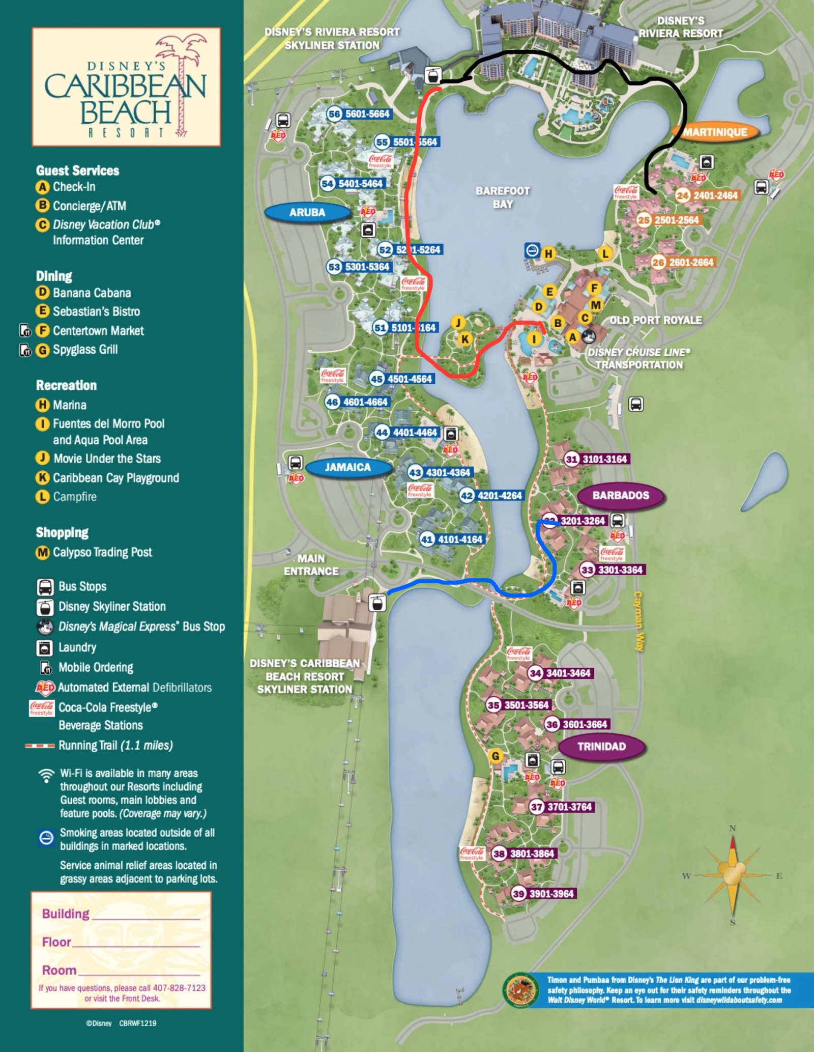 2024 Caribbean Beach Resort Shortcuts Map - Allears in Caribbean Beach Resort Map 2024