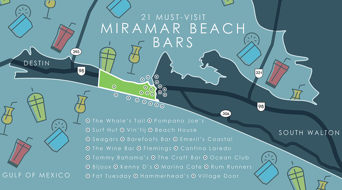 21 Must-Visit Miramar Beach Bars | Ocean Reef Resorts with Map of Florida Miramar Beach