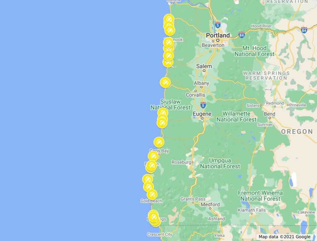 23 Best Beaches In Oregon And What To Do Nearby intended for Map of Oregon Coast Beaches
