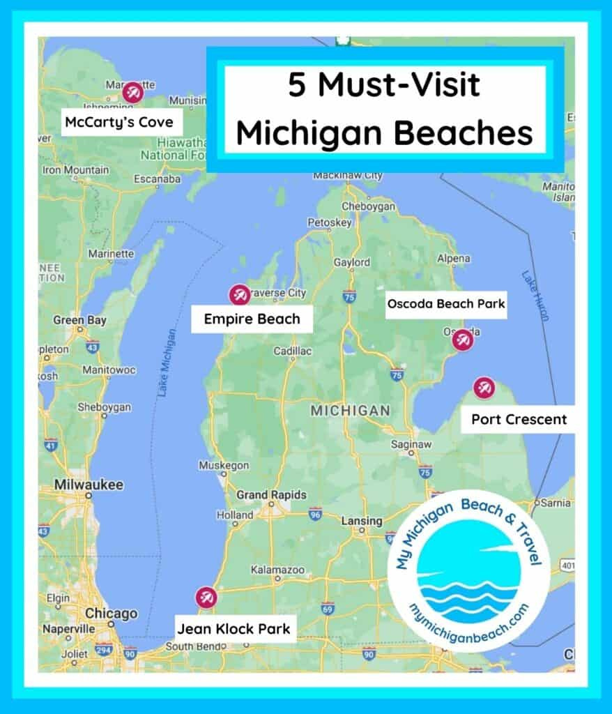 5 Must-Visit Michigan Beaches For 2025 - My Michigan Beach And Travel inside Lake Michigan Beaches Michigan Map