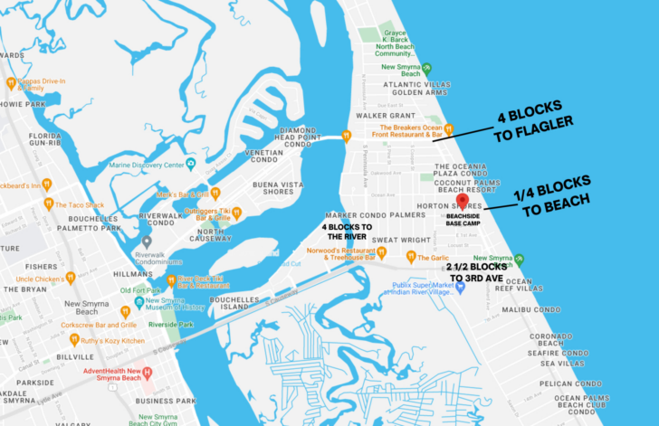 Map of Smyrna Beach Florida