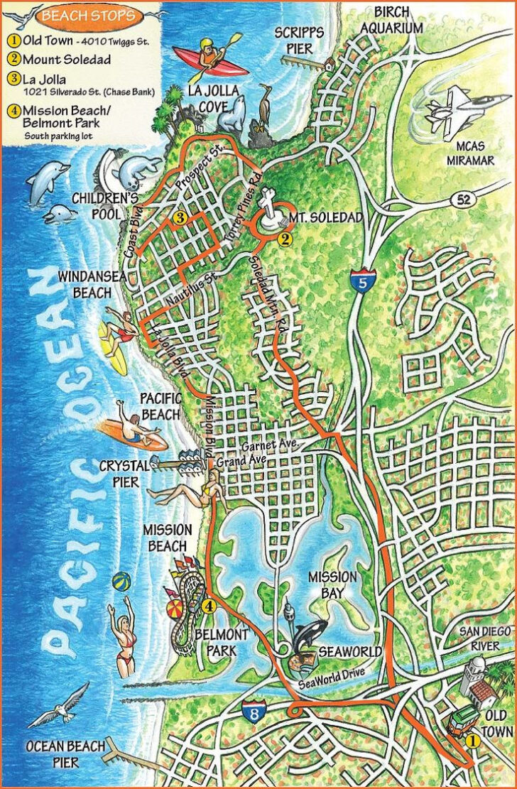 Map of Mission Beach San Diego Ca
