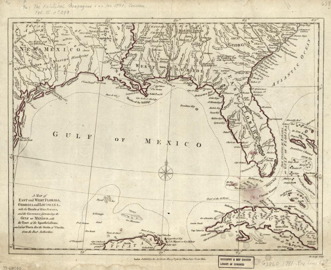 A Map Of East And West Florida, Georgia, And Louisiana : With The intended for Map Of Georgia And Florida East Coast