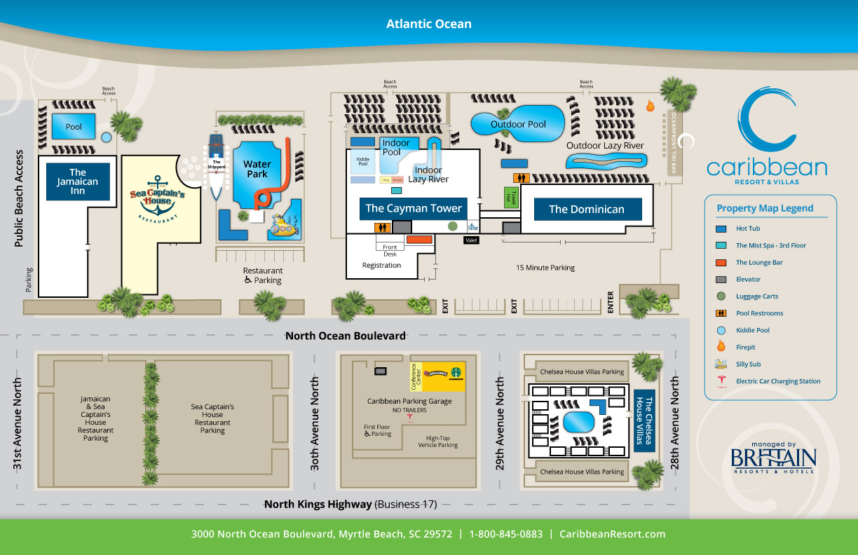 Accommodation At The Caribbean Resort, Myrtle Beach, Sc inside Breakers Resort Myrtle Beach Map