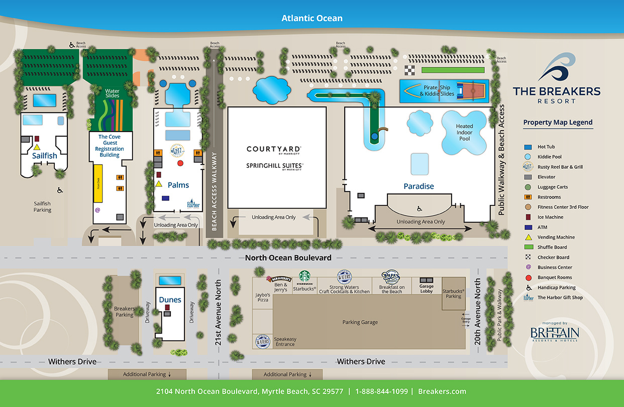 Accommodations At The Breakers Resort, Myrtle Beach | See Our Rooms intended for Breakers Resort Myrtle Beach Map