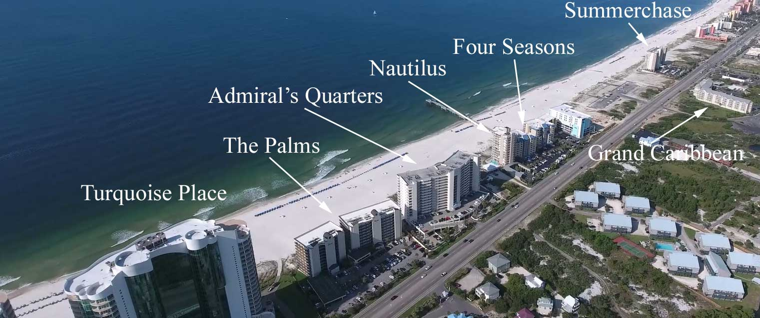 Aerial Condo Map Of Orange Beach | Real Estate - Your Lower Al Agent for Map Of Condos In Orange Beach Al
