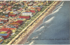 Aerial View, Ocean Front Hotels, Virginia Beach, Va. - Digital for Map Of Virginia Beach Hotels