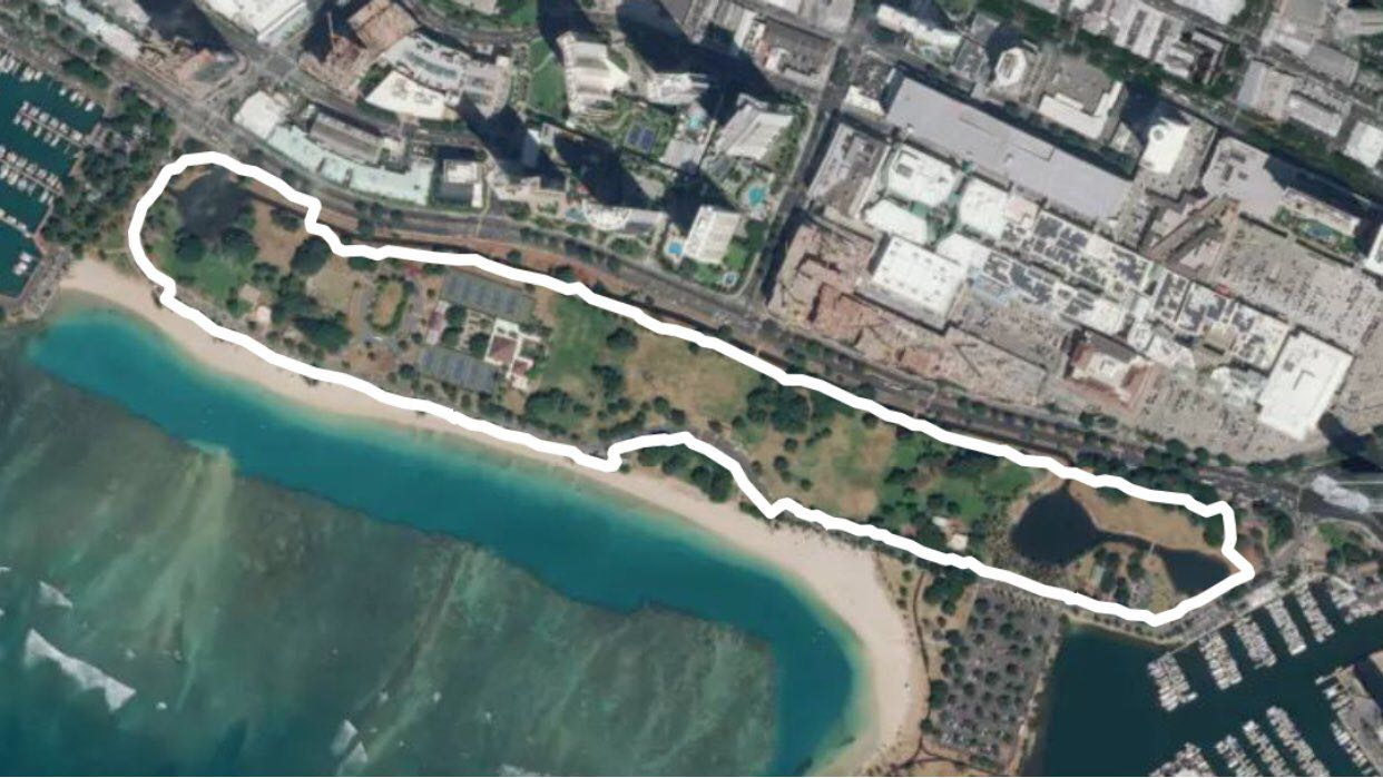 Ala Moana Beach In Hawaii | Walking Map pertaining to Map of Ala Moana Beach Park