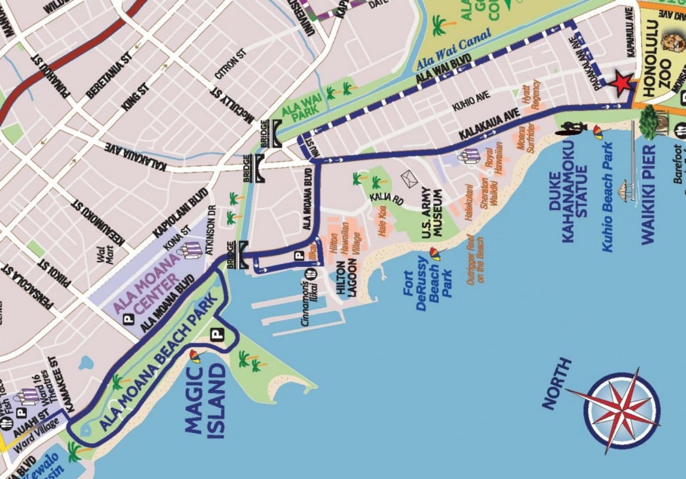 Ala-Moana-Map-16 - Hawaii Scoot Coupe pertaining to Ala Moana Beach Park Map