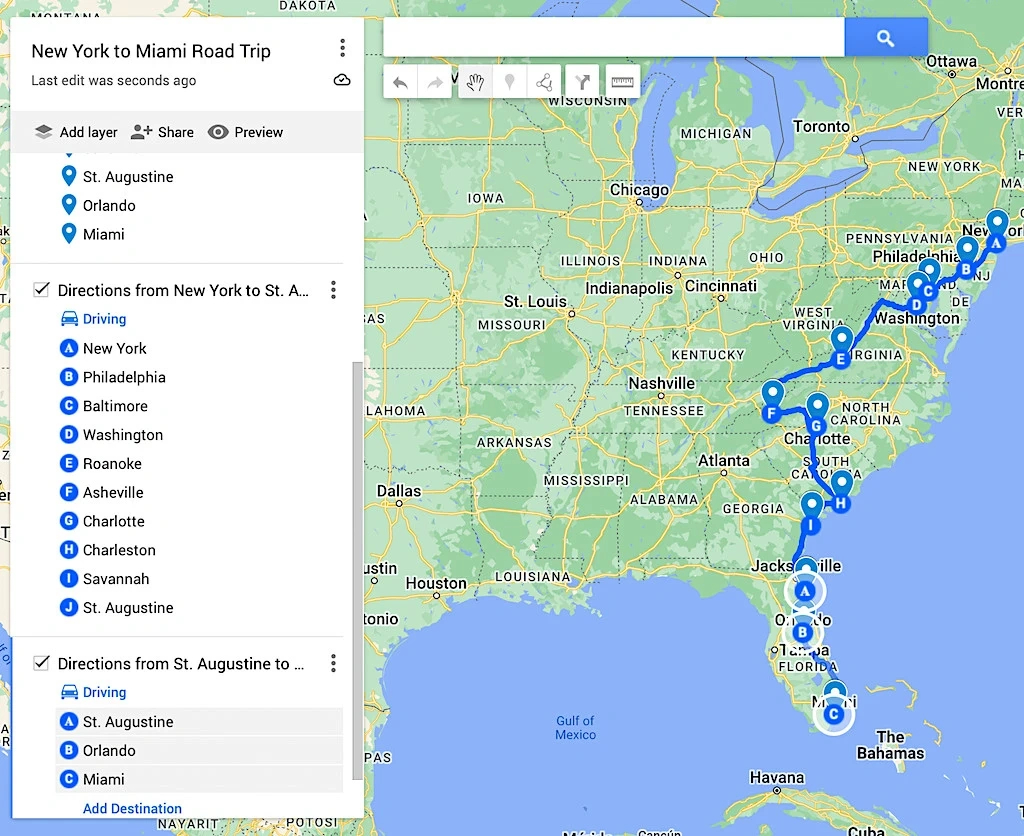 Amazing 2024 New York To Miami Road Trip You Need To Steal regarding Map Of East Coast From New York To Florida