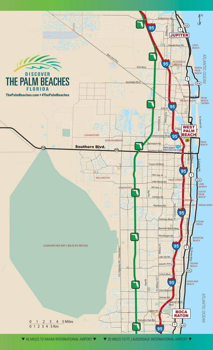 Anfahrt Zu Den Palm Beaches: Wegbeschreibung, Karte regarding Mapa De West Palm Beach
