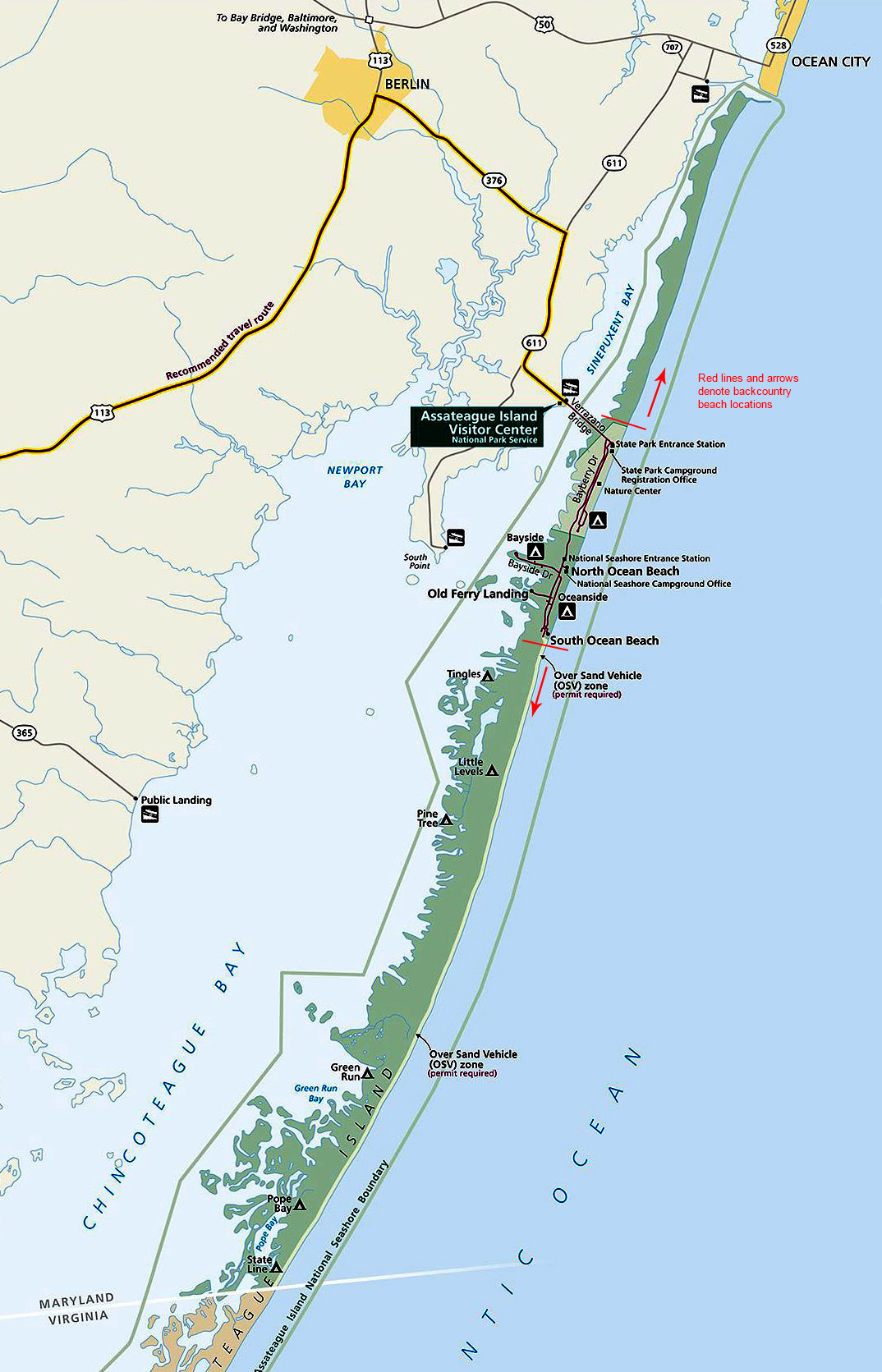 Assateague Island National Seashore | Maryland Beaches | intended for Map of Beaches in Maryland