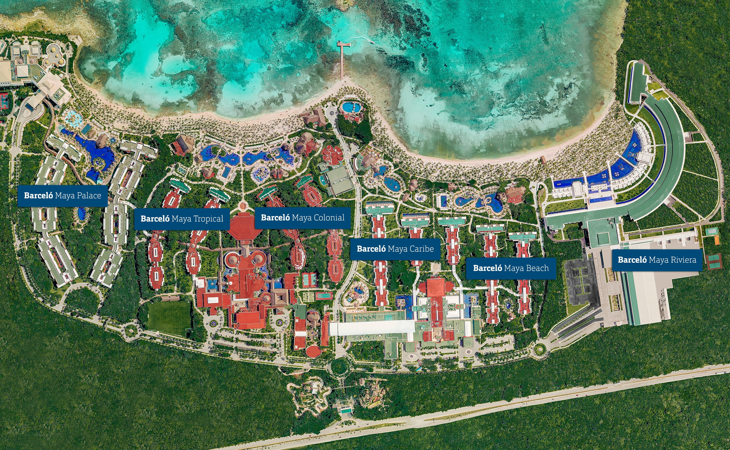 Barcelo Maya Caribe Location regarding Map of Barcelo Maya Beach Resort
